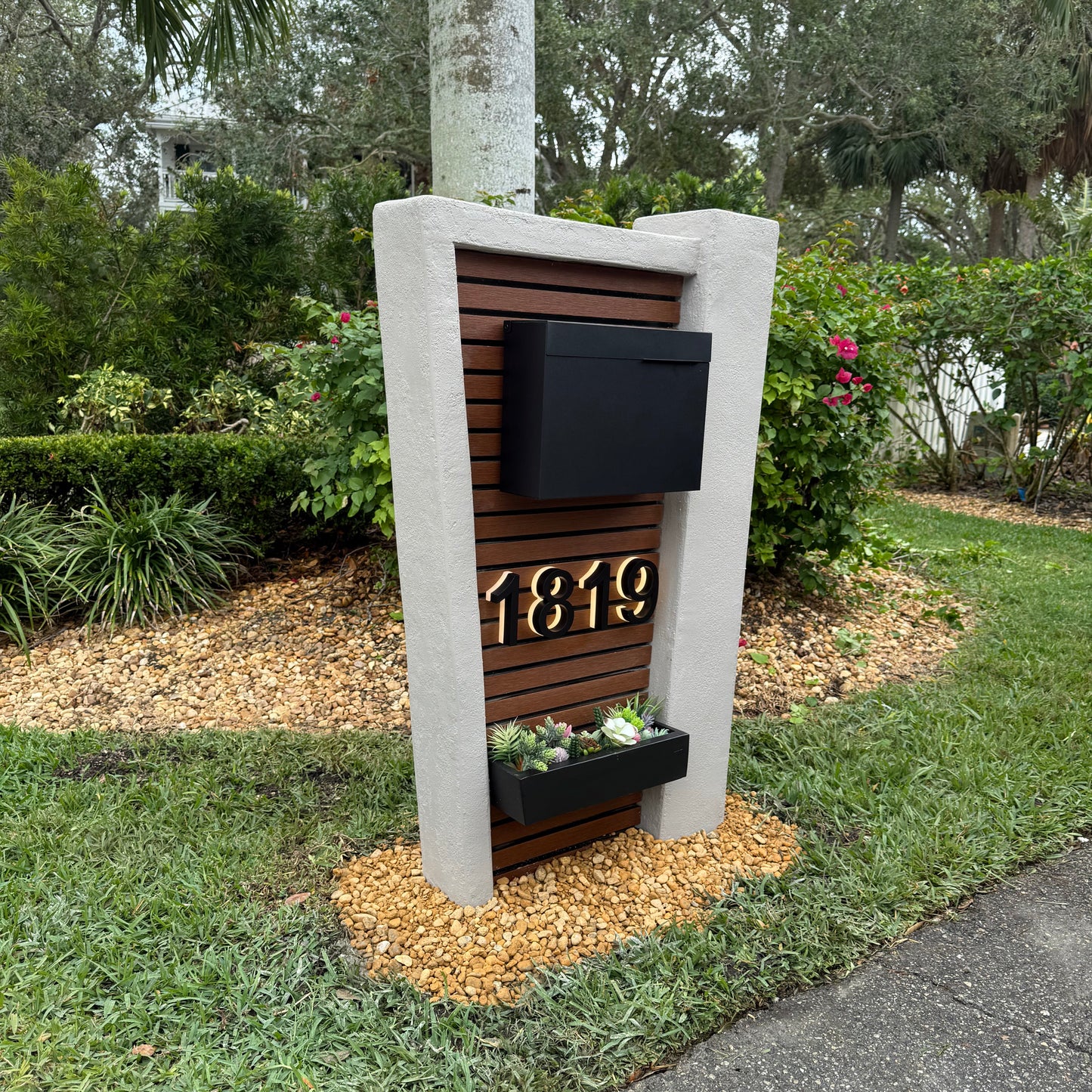 Vista Valley Stucco Mailbox (LED Backlit) - Dream Mailboxes