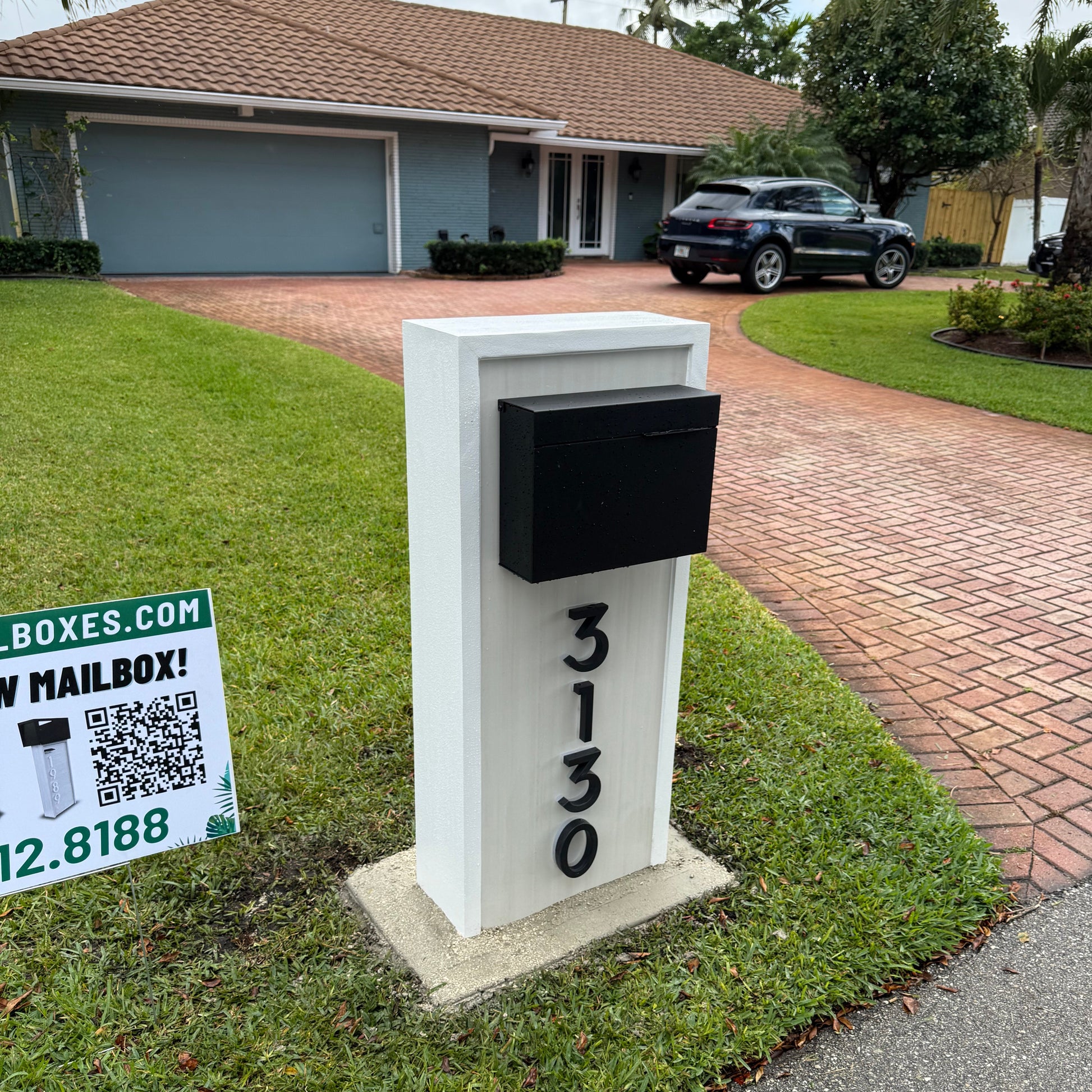 Slim Slate Serenity Mailbox (LED Backlit) - Dream Mailboxes