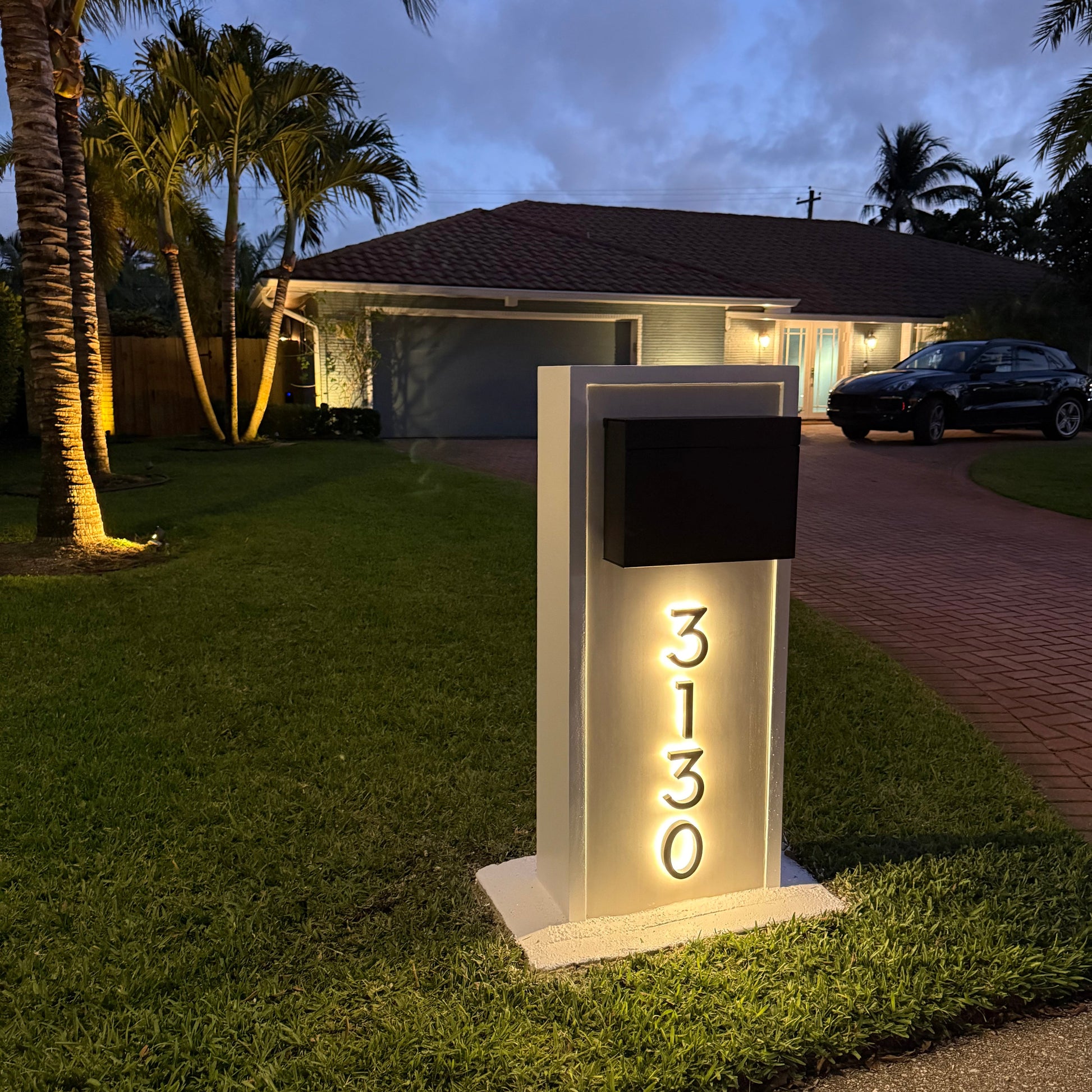 Slim Slate Serenity Mailbox (LED Backlit) - Dream Mailboxes