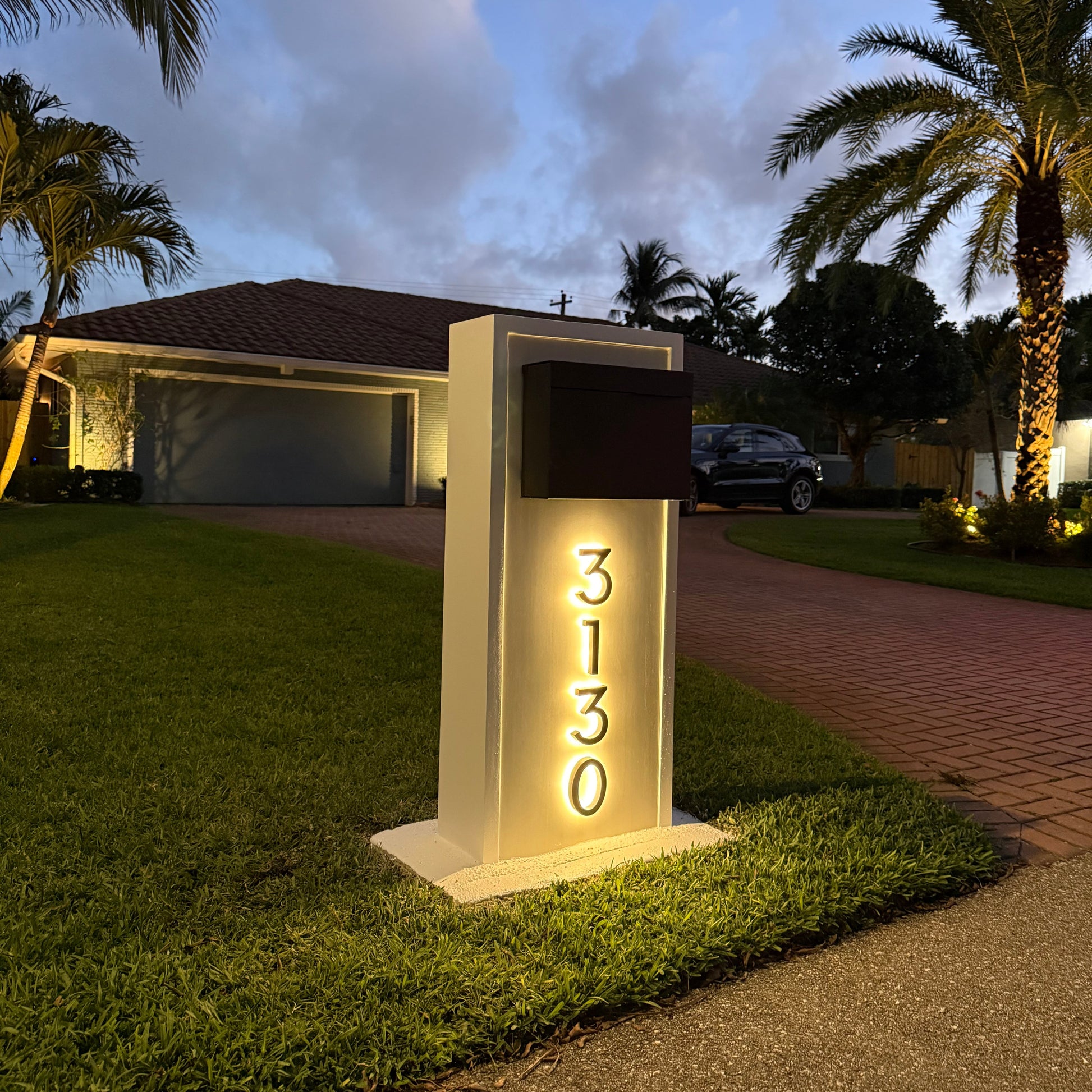 Slim Slate Serenity Mailbox (LED Backlit) - Dream Mailboxes
