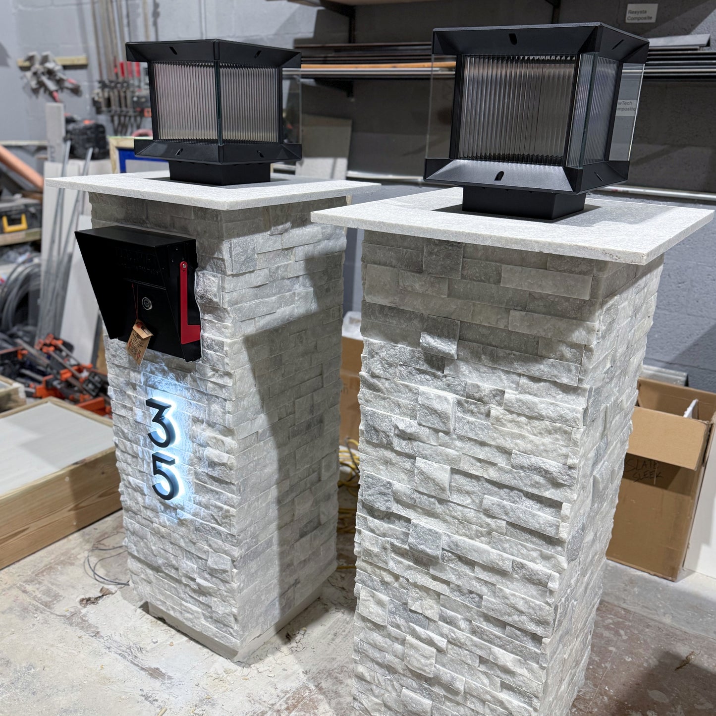Marble Pillar Mailbox - Dream Mailboxes