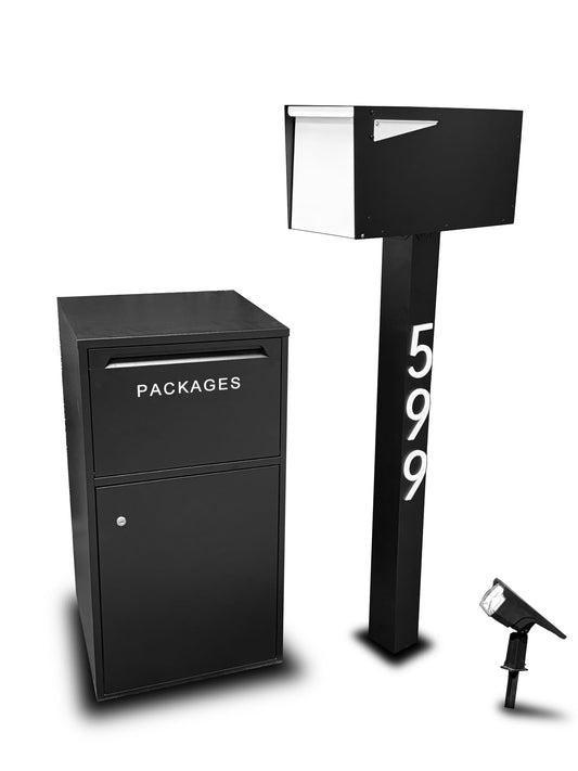 Mail & Package Bundle - Metaline + Package Vault - USPS FedEx UPS Amazon Packages - Dream Mailboxes