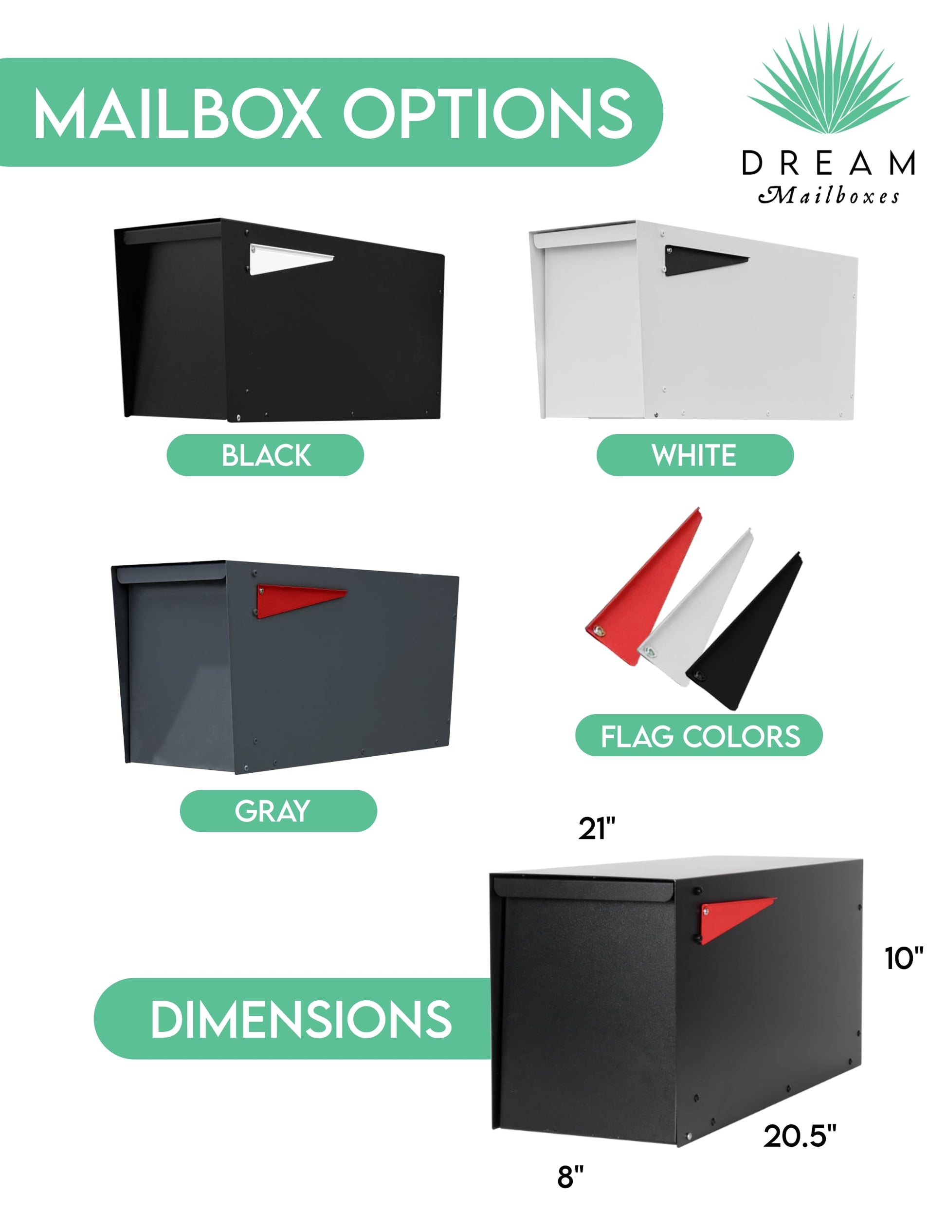 Replacement Modern Mailbox - Non Locking - Dream Mailboxes