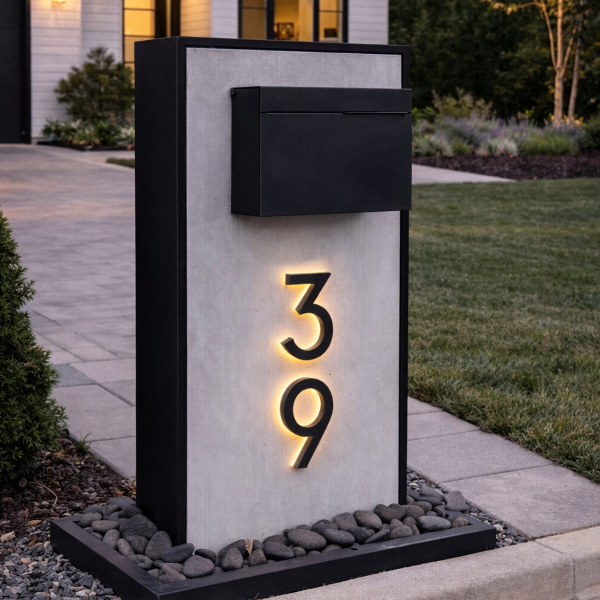 Slate Serenity Mailbox (LED Backlit) | Dream Mailboxes
