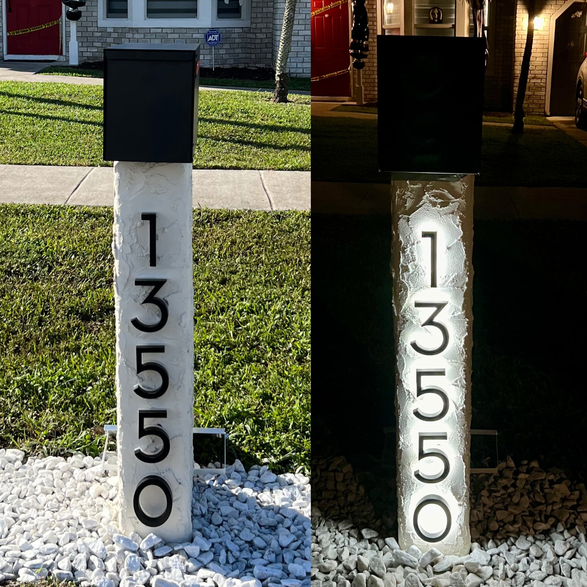 Stucco Agave Post 2.0 Mailbox (LED Backlit) - Dream Mailboxes