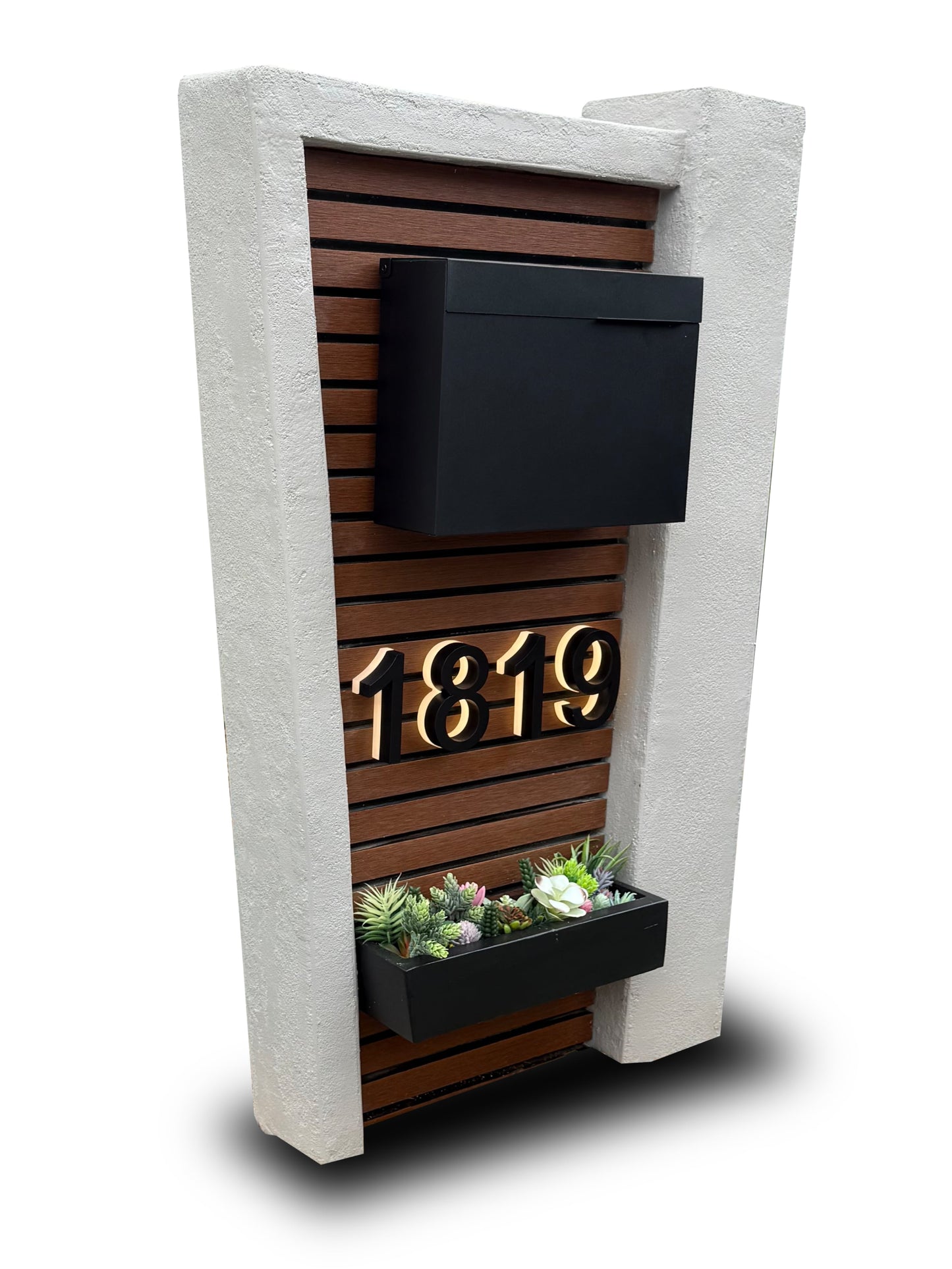 Vista Valley Stucco Mailbox (LED Backlit) - Dream Mailboxes