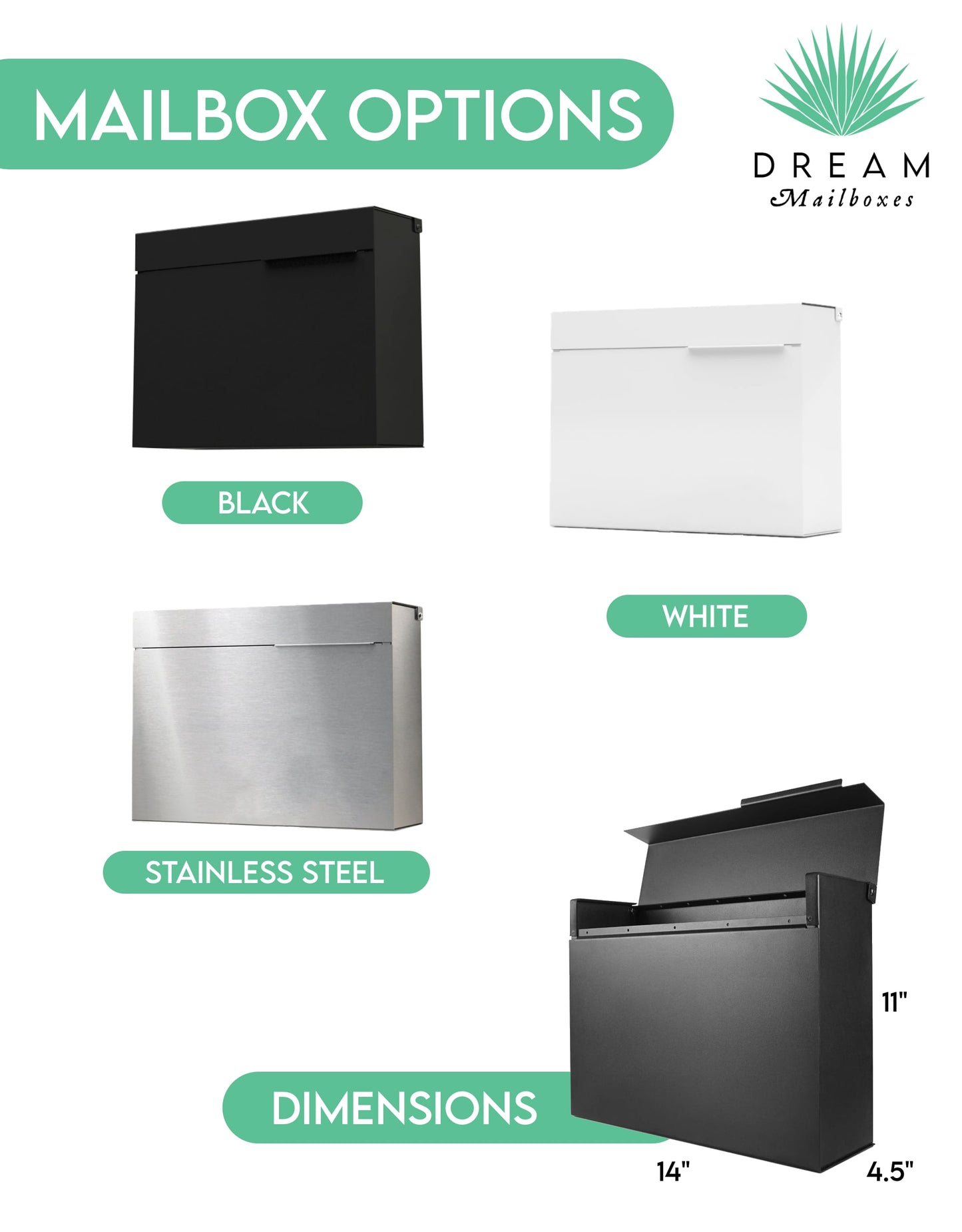 Slim Slate Serenity Mailbox (LED Backlit) - Dream Mailboxes