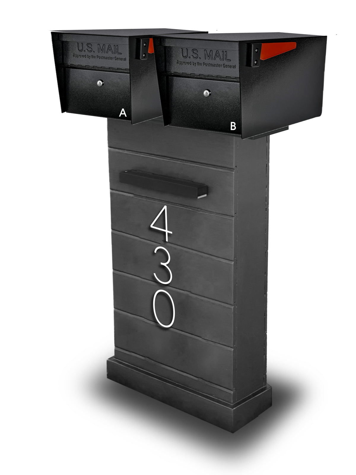 A locking custom mailbox installed at a residential curb