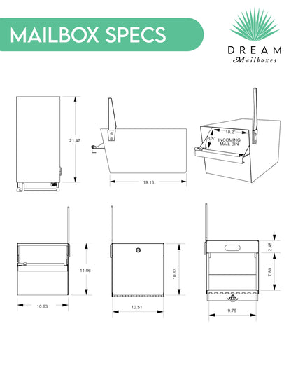 Modern Classic Composite Back Open Mailbox - (Locking)