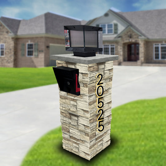 Faux Marble Pillar Mailbox
