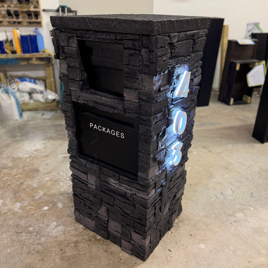Faux Stone VaultBox Package Mailbox (LED Backlit)