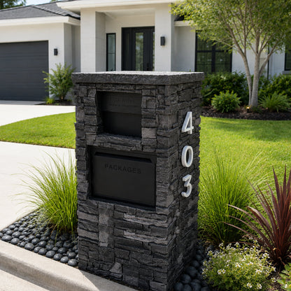 Faux Stone VaultBox Package Mailbox (LED Backlit)