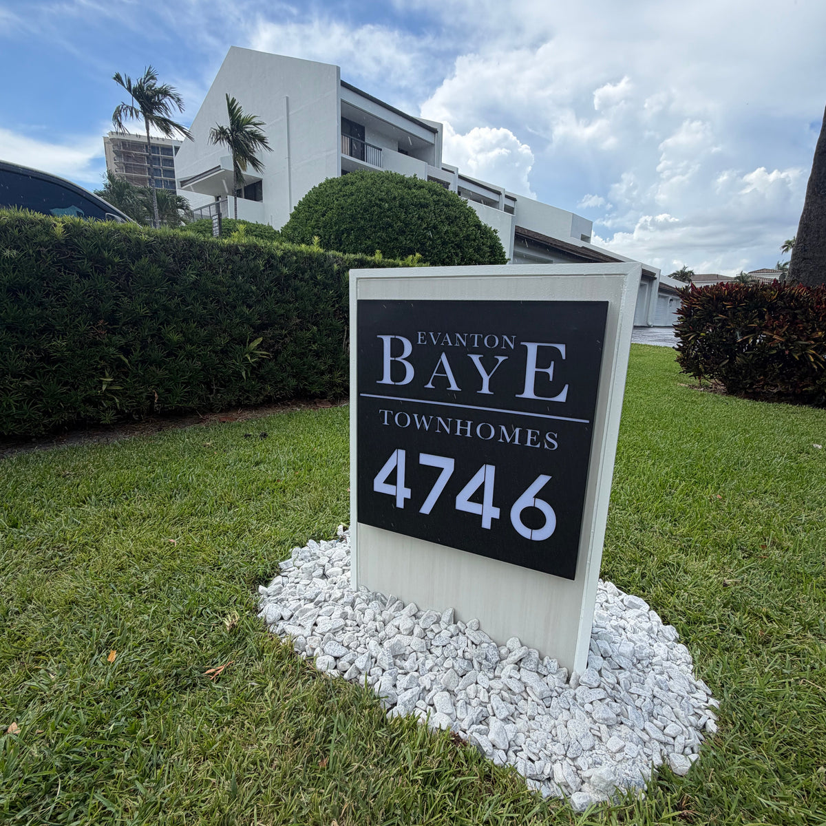 Slate Serenity LED Address Base - Dream Mailboxes