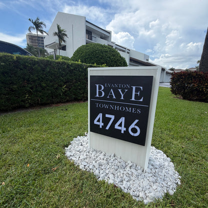 Slate Serenity LED Address Base - Dream Mailboxes