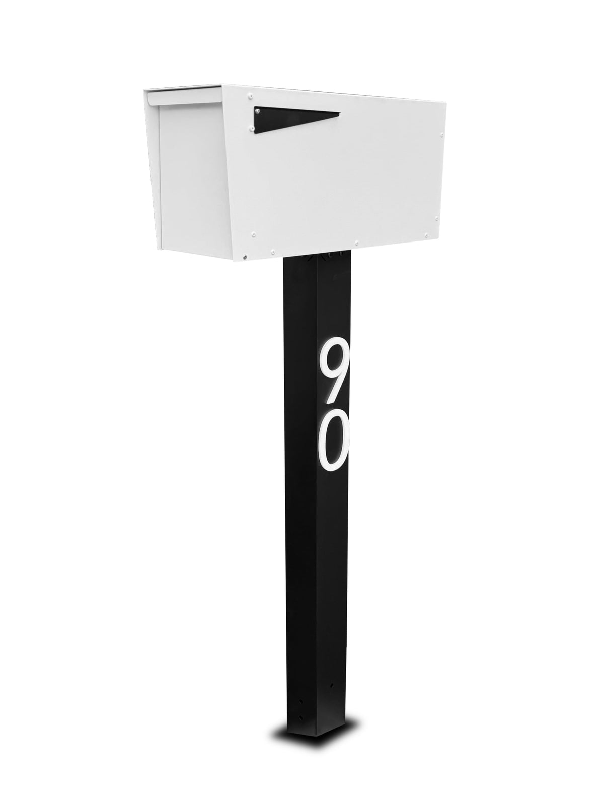 A white steel Metaline mailbox suited to a stucco community