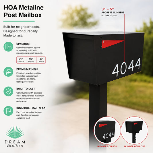 HOA Metaline Post Mailbox
