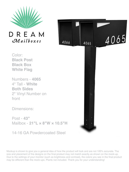 HOA Duplex Metaline Post Mailbox - Dream Mailboxes