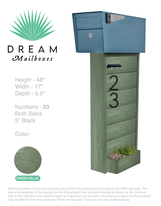 Modern Classic Succulent Resysta Composite Mailbox