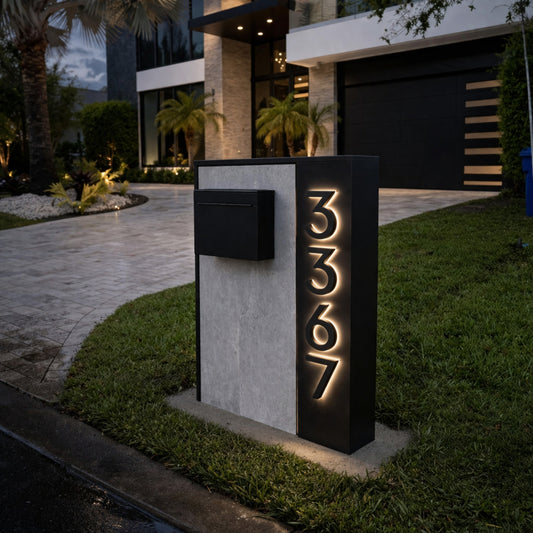 Slate Serenity Monolith (LED Backlit) - Dream Mailboxes