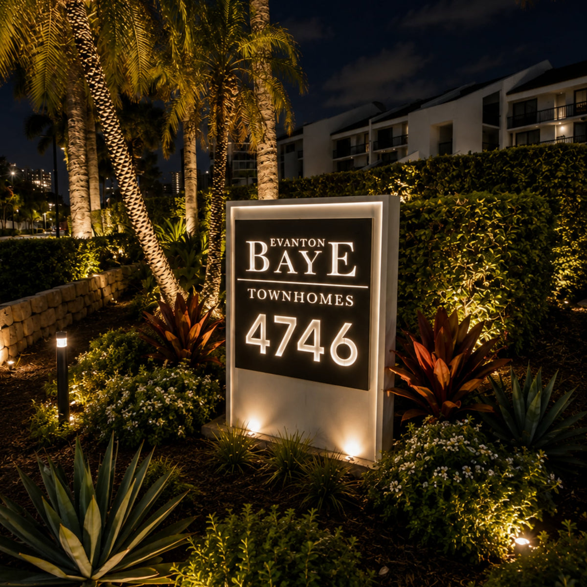 Slate Serenity LED Address Base - Dream Mailboxes