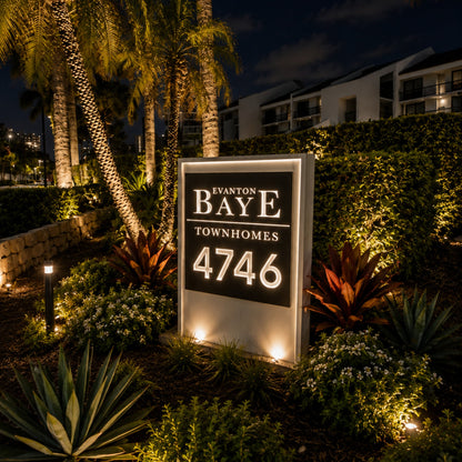 Slate Serenity LED Address Base - Dream Mailboxes