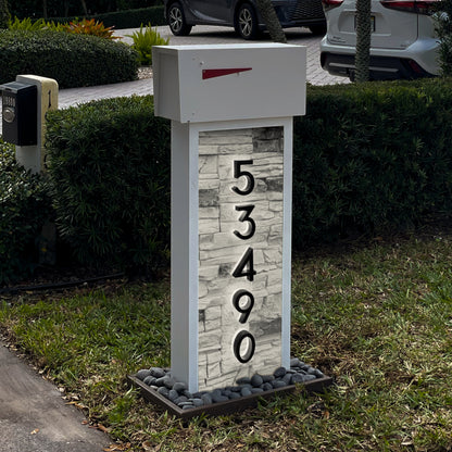 Slatline Faux Stone Mailbox - Dream Mailboxes