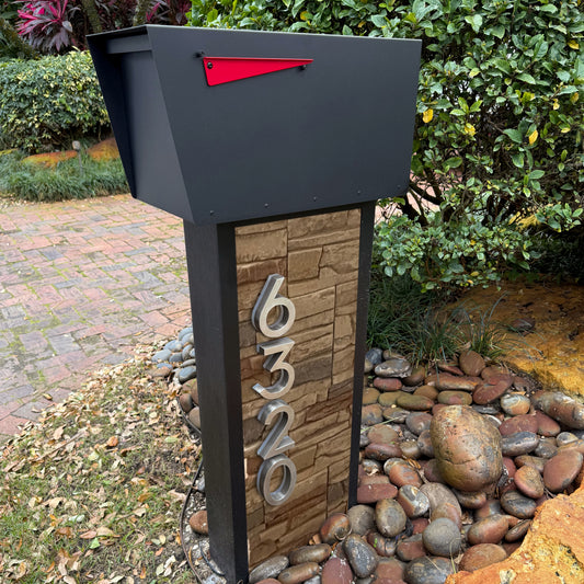 Slatline Faux Stone Mailbox - Dream Mailboxes