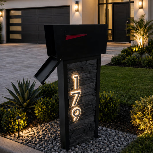 Slatline Faux Stone Mailbox