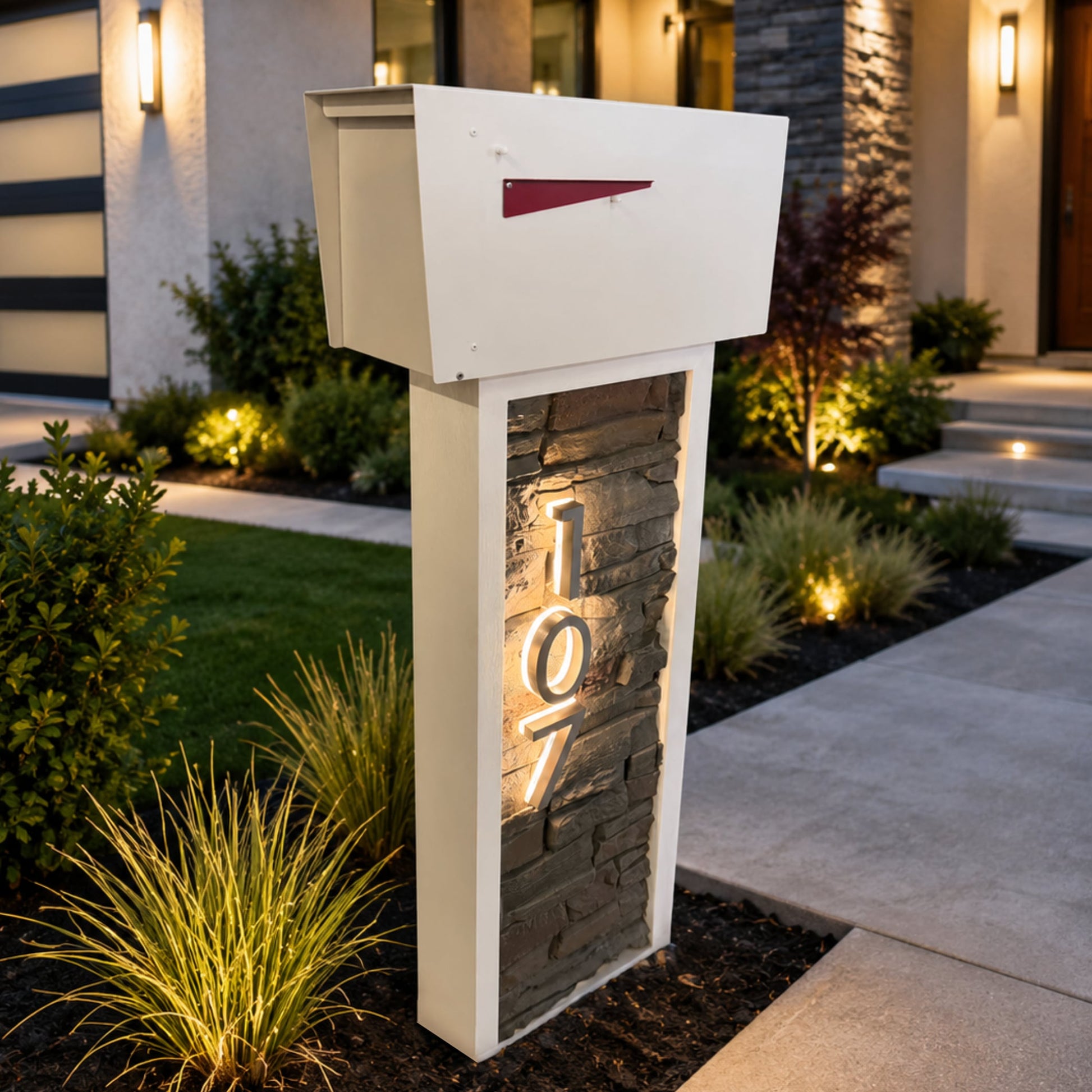 Slatline Faux Stone Mailbox - Dream Mailboxes