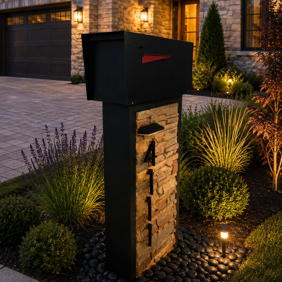 Slatline Faux Stone Mailbox