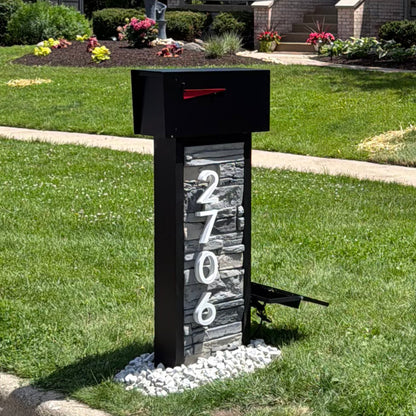 Slatline Faux Stone Mailbox - Dream Mailboxes