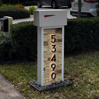 Slatline Faux Stone Mailbox - Dream Mailboxes