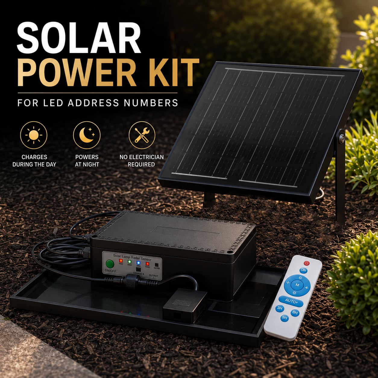 Solar Panel Power Kit for LED Address Numbers - Dream Mailboxes