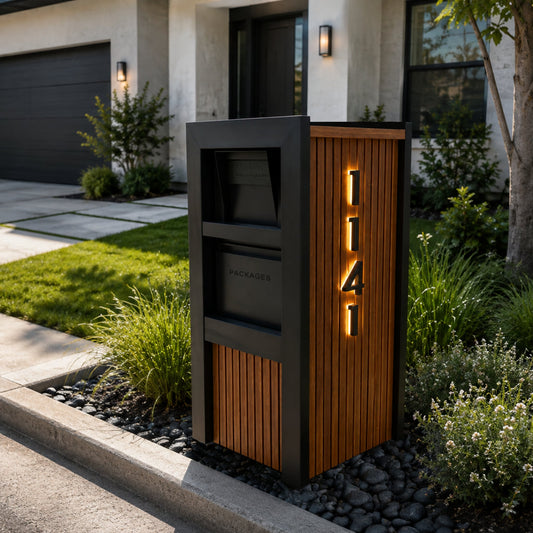 VaultBox Elite Aluminum Panel Package Mailbox (LED Backlit) - Dream Mailboxes